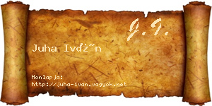Juha Iván névjegykártya